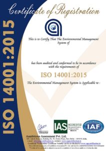 PMS PEST CONTROL PVT. LTD - ISO 14001-2015 Certificate
